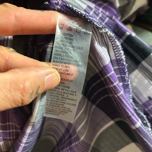 Alia Purple and Black Plaid Button Down Shirt Size M - Picture 8 of 16